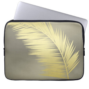 Funda Para Portátil Hojas doradas de palma tropical