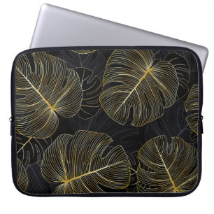 Funda Para Portátil Hojas doradas monsteras, floral romántica sin cost