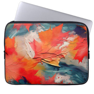 Funda Para Portátil Hojas En El Viento – Movimiento Otoñal Abstracto