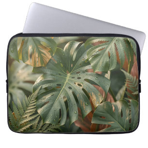 Funda Para Portátil Hojas Lujuriosas de Monstera Helechos Selva Tropic