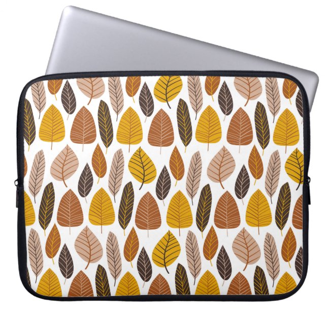 Funda Para Portátil Hojas Naturales: Patrón Neutral Sin Marea. (Frente)