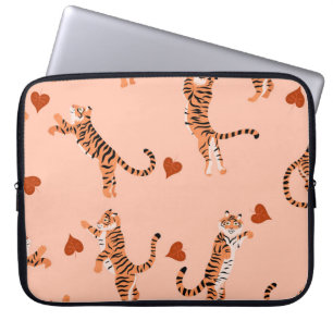 Funda Para Portátil Hojas otoñales de los tigres: Patrón de saltos de