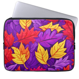 Funda Para Portátil Hojas Personalizados vívidas: morado, amarillo, ro