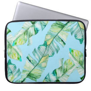 Funda Para Portátil Hojas tropicales acuarelas, ilustracion sin costur