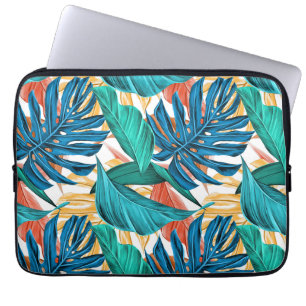Funda Para Portátil Hojas tropicales coloridas, diseño de patrones exó