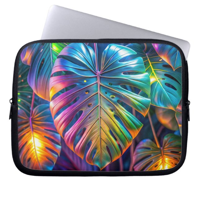 Funda Para Portátil Hojas tropicales de Neon (Frente)