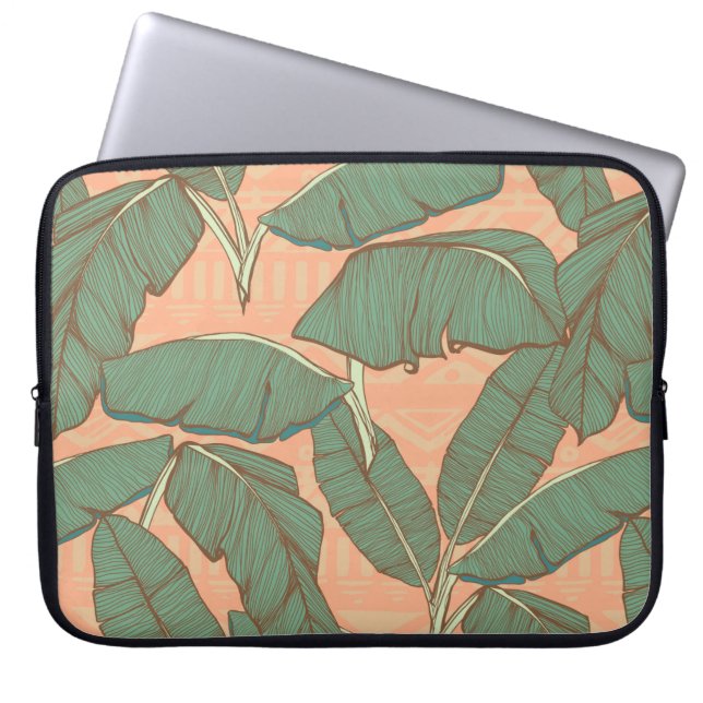 Funda Para Portátil Hojas tropicales de palmera fondo transparente (Frente)