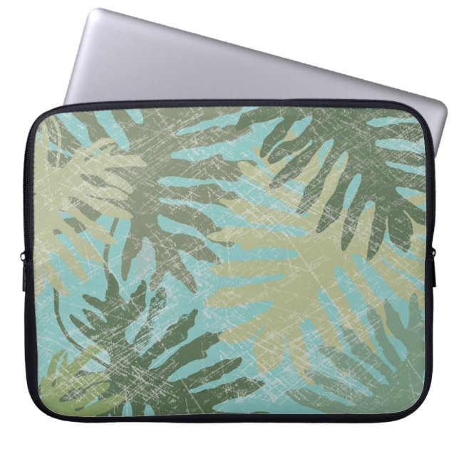 Funda Para Portátil Hojas tropicales desvanecidas (Frente)