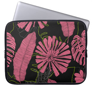 Funda Para Portátil Hojas tropicales dibujadas a mano. Planta exótica.