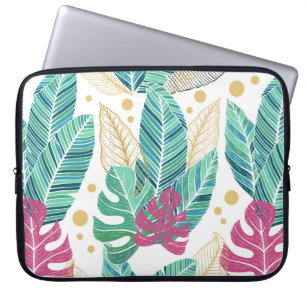Funda Para Portátil Hojas tropicales. Patrón sin costuras botánicas. V
