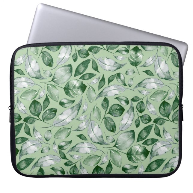 Funda Para Portátil Hojas verdes (Frente)