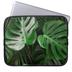 Funda Para Portátil Hojas verdes de monstera y hojas de palma