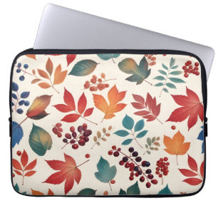 Funda Para Portátil Hojas y Bayas Dispersas