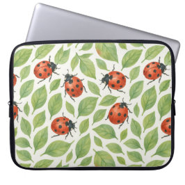 Funda Para Portátil Hojas y Mariquitas