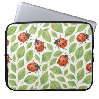 Funda Para Portátil Hojas y Mariquitas