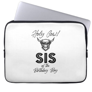 Funda Para Portátil Holly Cow Sis Of Birthday Boy Highland Cow 1