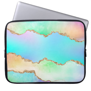 Funda Para Portátil Holo Agate   Mármol falso irlandés Pastel Ombre