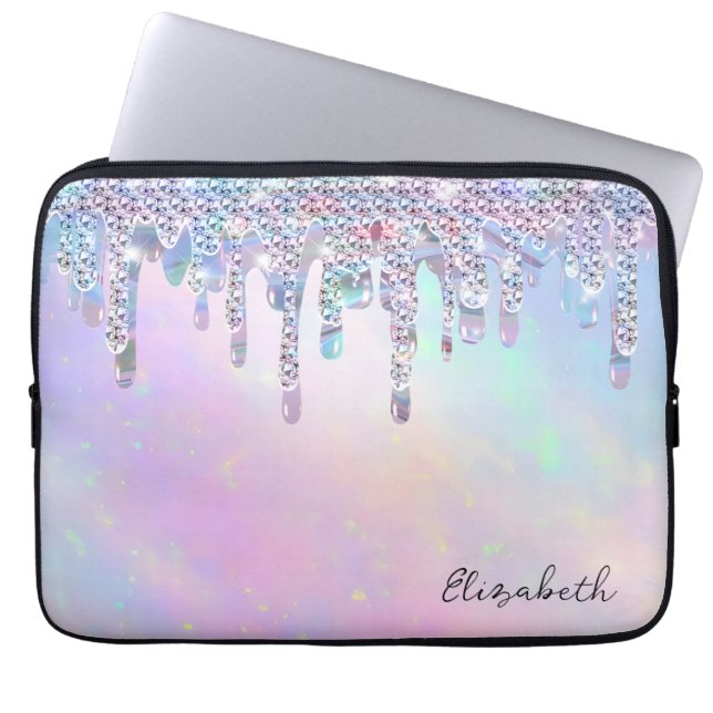 Funda Para Portátil Holografía de moda del Purpurina arcoiris (Frente)