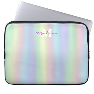 Funda Para Portátil Holograma arcoiris suave Monograma