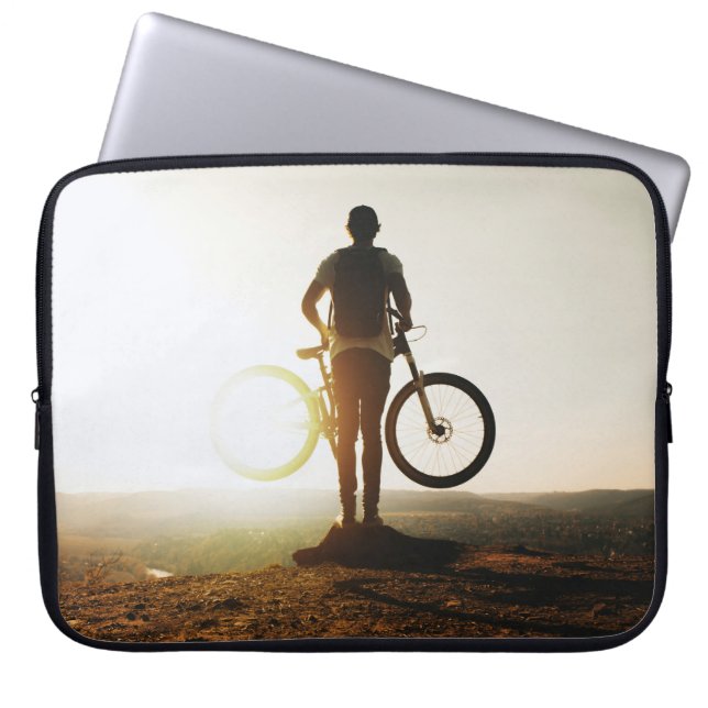 Funda Para Portátil Hombre cargando bicicleta (Frente)
