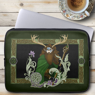 Funda Para Portátil Hombre de los Cuerna Celta Verde