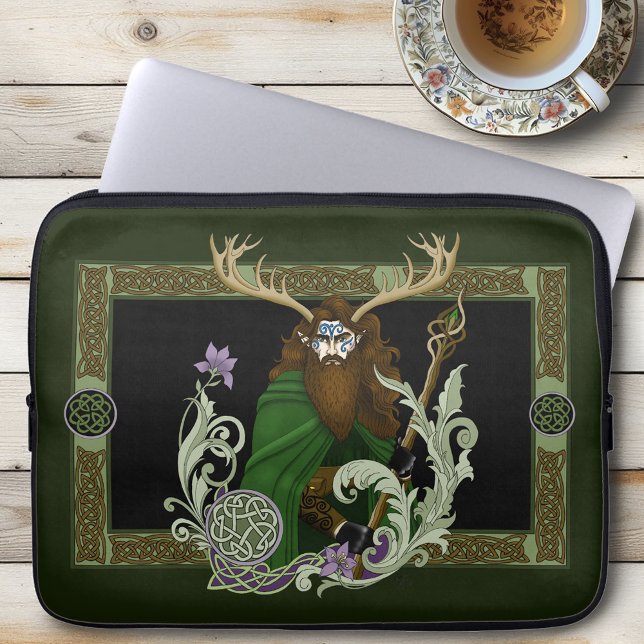 Funda Para Portátil Hombre de los Cuerna Celta Verde  (Subido por el creador)