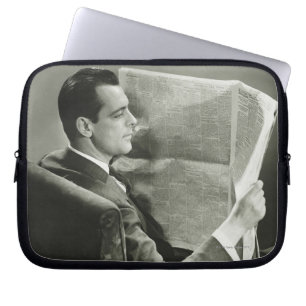 Funda Para Portátil Hombre de negocios que lee el periódico