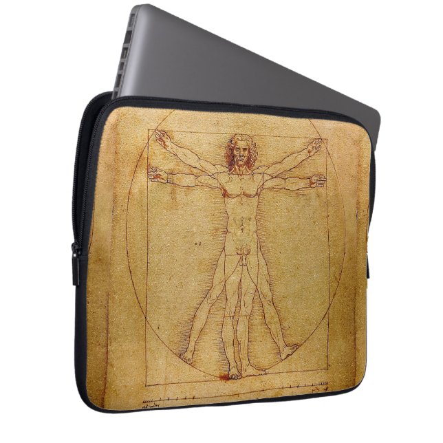 Funda Para Portátil Hombre de Vitruvian de Leonardo da Vinci (Anverso derecho)