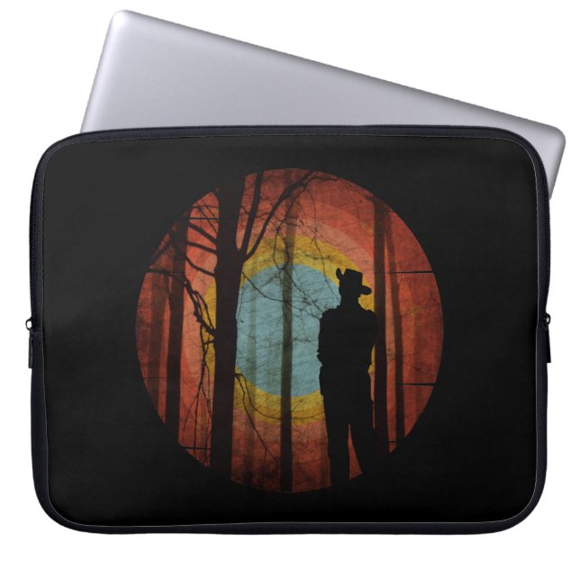 FUNDA PARA PORTÁTIL HOMBRE EN EL BOSQUE FORESTAL (Frente)