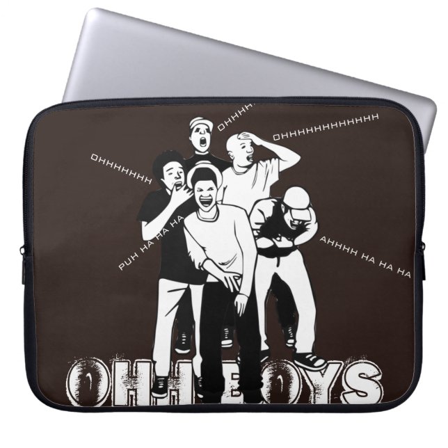 Funda Para Portátil HOMBRES marrones blancos OHH Cracking Up Laughing (Frente)