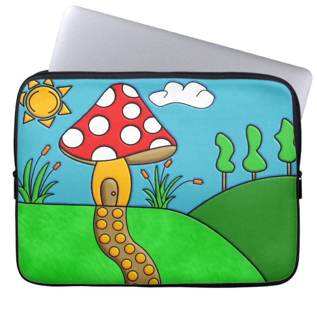 Funda Para Portátil hongo rojo lindo (Frente)