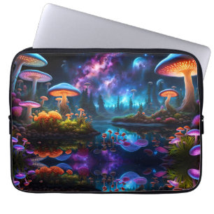 Funda Para Portátil Hongos alieniscentes bioluminiscentes en un planet