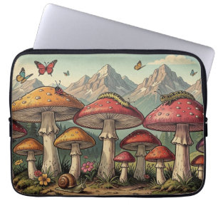 Funda Para Portátil Hongos Caprichosos y Cimas de Montañas
