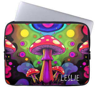 Funda Para Portátil Hongos Retro Coloridos Vibrantes Psicodélicos