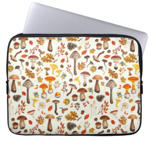 Funda Para Portátil Hongos salvajes en blanco roto