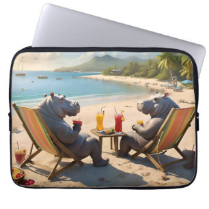 Funda Para Portátil Hora de Hipopotamo: Cócteles playeros y buenos mom