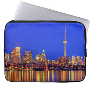 Funda Para Portátil Horizonte urbano del centro de Toronto por la noch