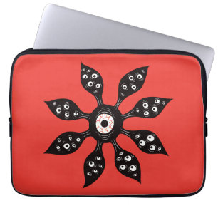 Funda Para Portátil Horror Flor de Ojos Creepsia Macabre Red Negro