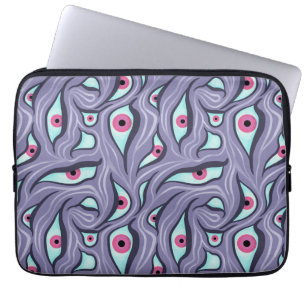Funda Para Portátil Horror Mal Ojos Gótico Púrpura Pastel