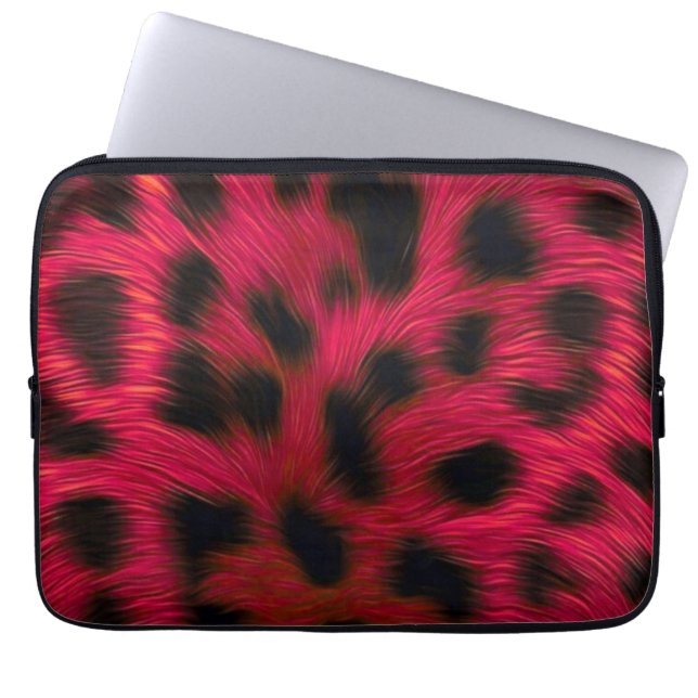 Funda Para Portátil Hot Pink Leopard Print Faux  (Frente)
