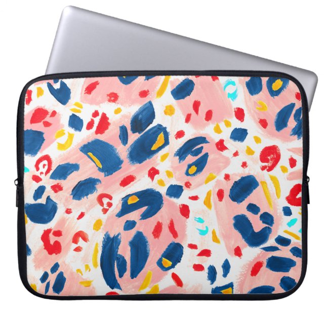 Funda Para Portátil Huella de leopardo: acuarela pintada a mano. (Frente)