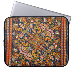 Funda Para Portátil Huellas de paisley vintage, pañuelo de cuello de s