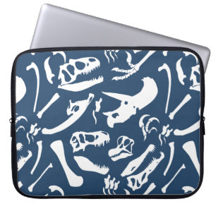 Funda Para Portátil Huesos de dinosaurio (azules)