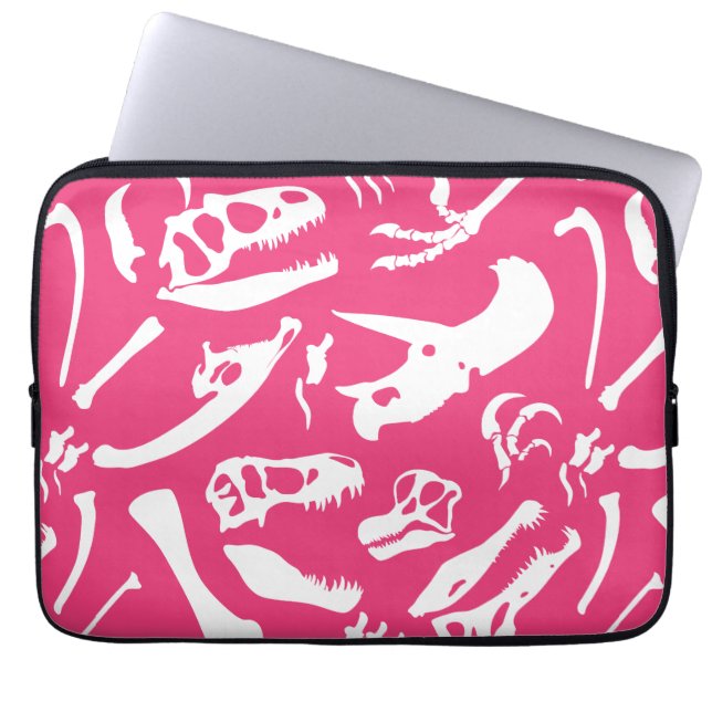 Funda Para Portátil Huesos de dinosaurio (rosa) (Frente)