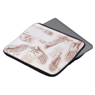Funda Para Portátil Huesos del pie de Anatomía Humana por Leonardo da 