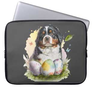 Funda Para Portátil Huevo de Pascua de Perro de Montaña de Bernese, Pa