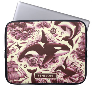 Funda Para Portátil Huevos de Orca Nautical Seamless