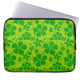 FUNDA PARA PORTÁTIL HULA HAWAIANA (HIBISCO) LIMÓN LIMA