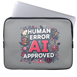 Funda Para Portátil Human Error AI Approved Digital Art