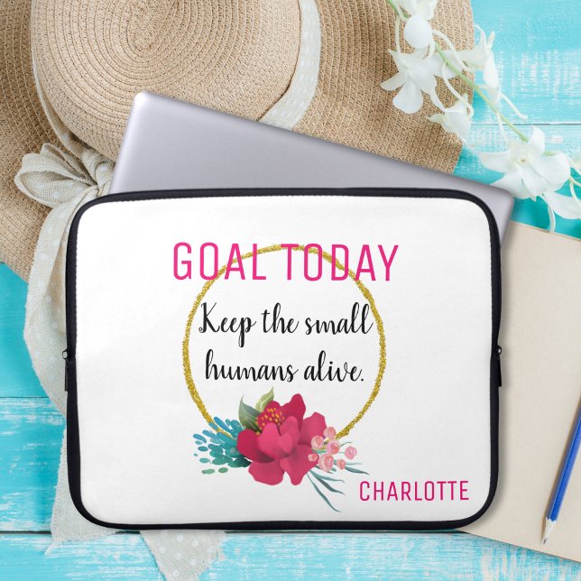 Funda Para Portátil Humanos pequeños con flores divertidos y modernos (Subido por el creador)